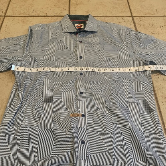 Jermyn & Bond Men's Modern Fit Geometric Print Button Down Shirt - Size Large - Picture 3 of 6
